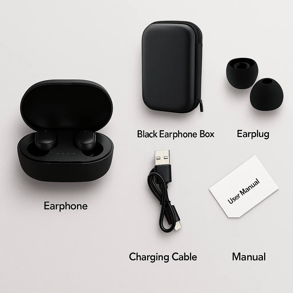 TWS A6S Wireless Bluetooth Headset Earbuds Noice Cancelling Earphone Bluetooth Headphones with Mic