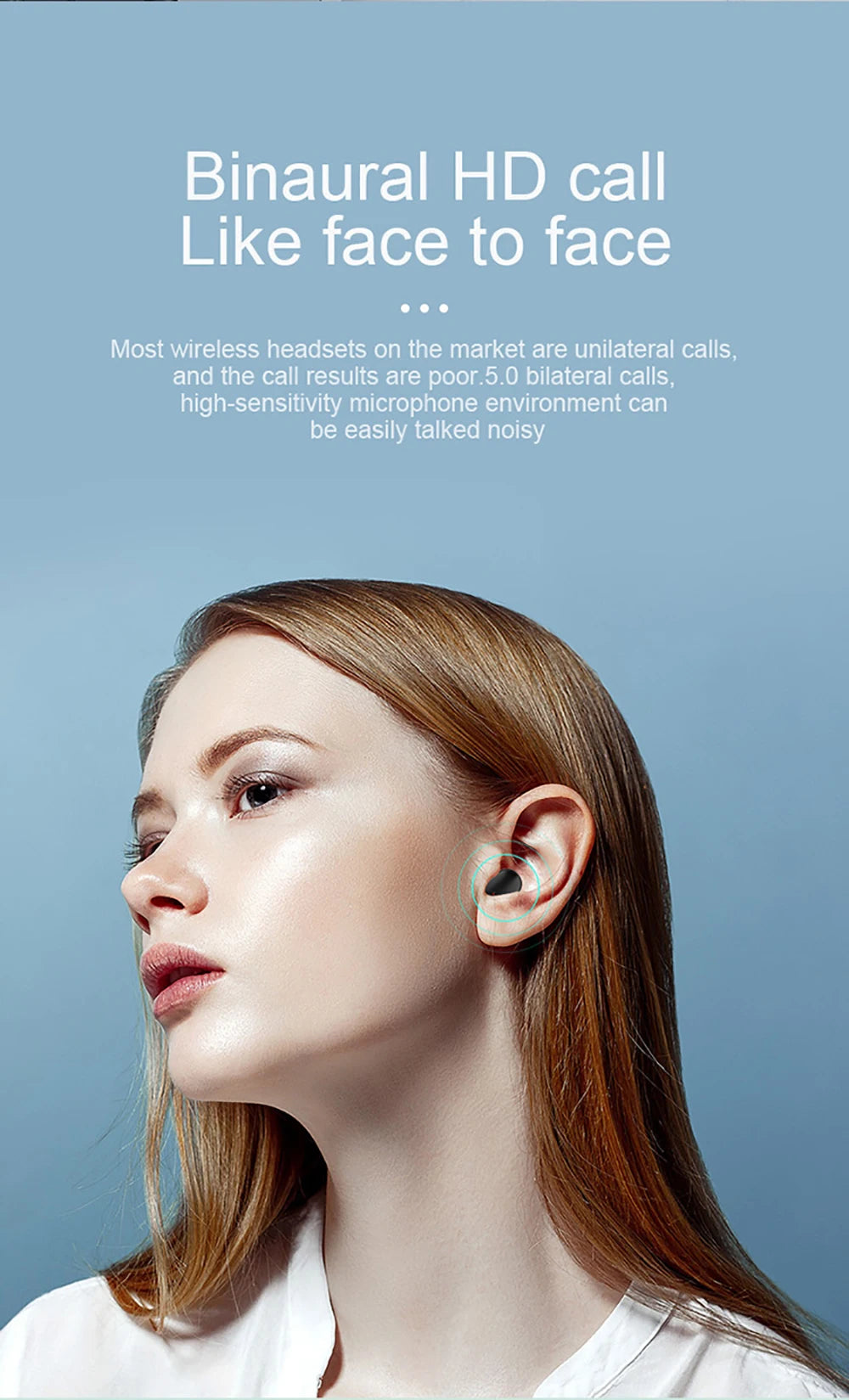 TWS A6S Wireless Bluetooth Headset Earbuds Noice Cancelling Earphone Bluetooth Headphones with Mic
