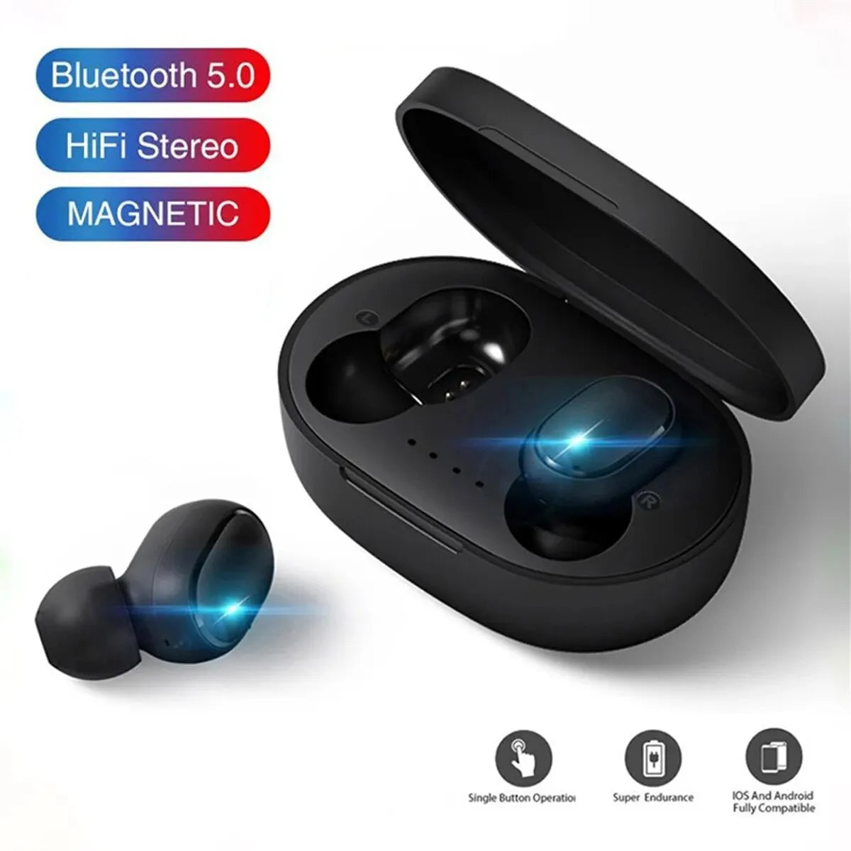 TWS A6S Wireless Bluetooth Headset Earbuds Noice Cancelling Earphone Bluetooth Headphones with Mic