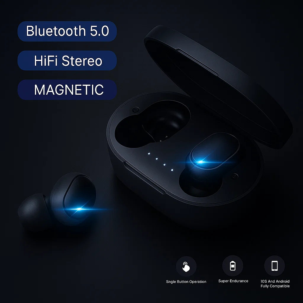 TWS A6S Wireless Bluetooth Headset Earbuds Noice Cancelling Earphone Bluetooth Headphones with Mic