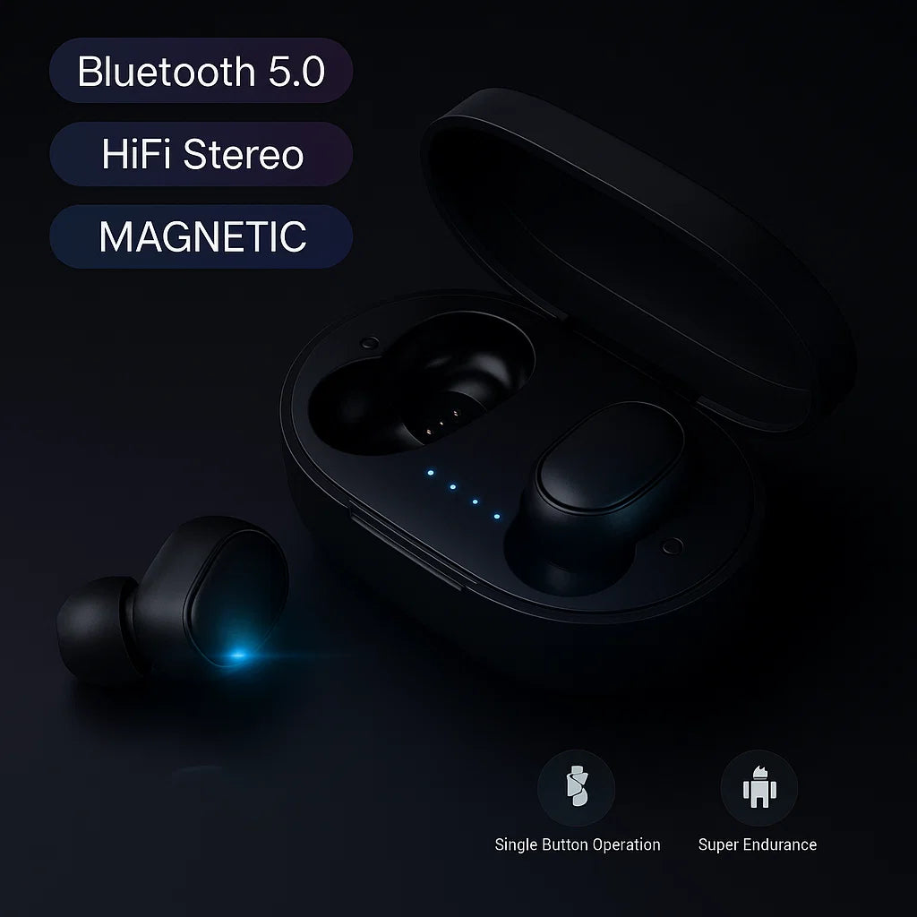 TWS A6S Wireless Bluetooth Headset Earbuds Noice Cancelling Earphone Bluetooth Headphones with Mic