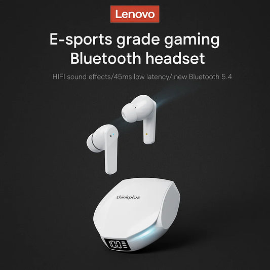 Lenovo XT53 Wireless Upgrade Bluetooth 5.4 Earphones Ultra Long Endurance Low Latency Gaming Headset LED Digital Display Earbuds