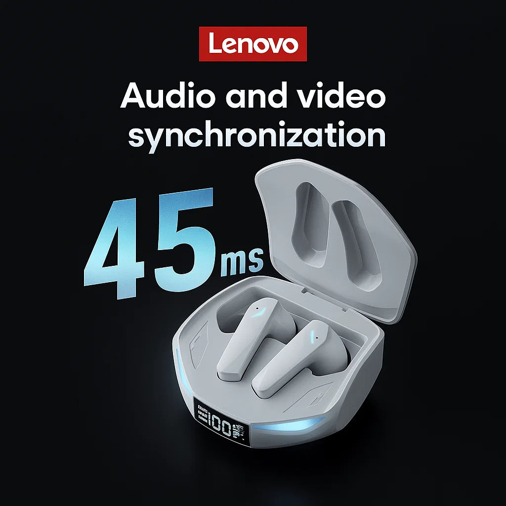 Lenovo XT53 Wireless Upgrade Bluetooth 5.4 Earphones Ultra Long Endurance Low Latency Gaming Headset LED Digital Display Earbuds