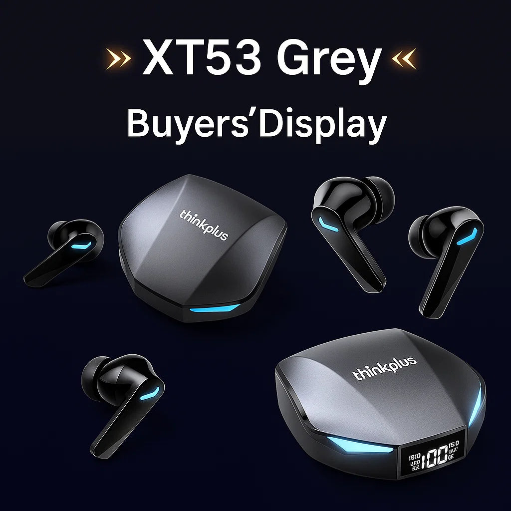 Lenovo XT53 Wireless Upgrade Bluetooth 5.4 Earphones Ultra Long Endurance Low Latency Gaming Headset LED Digital Display Earbuds