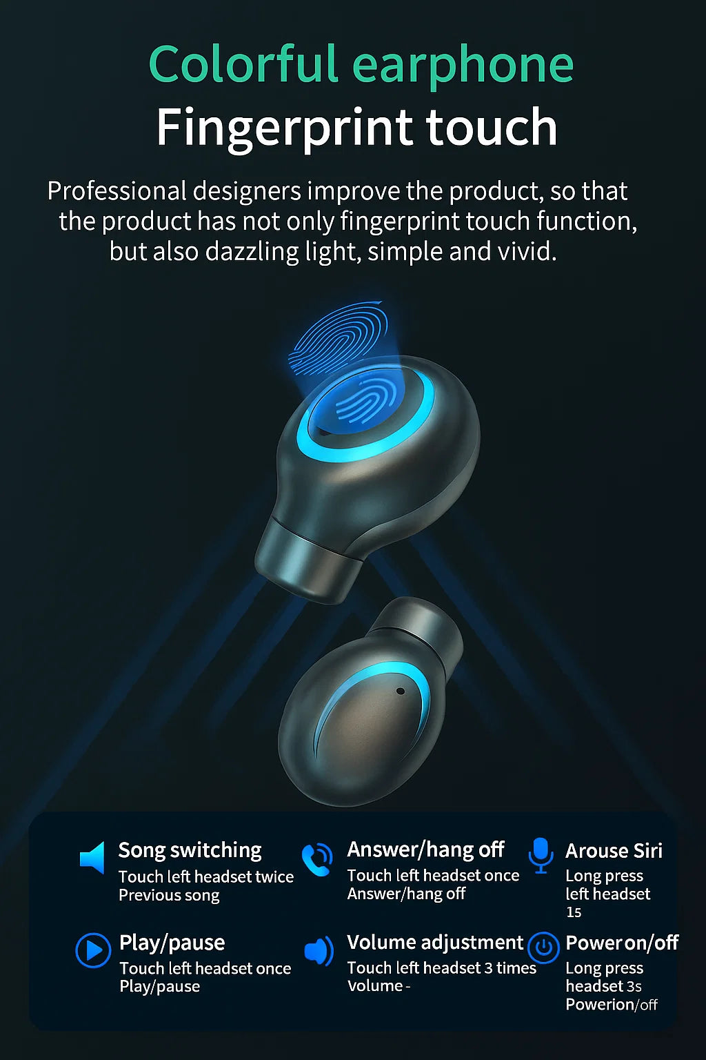 TWS F9-5 Earphone Bluetooth Earphones Wireless Headphones Hifi Stereo Sports Earbuds Headset Hearing Aids With Mic Handfree