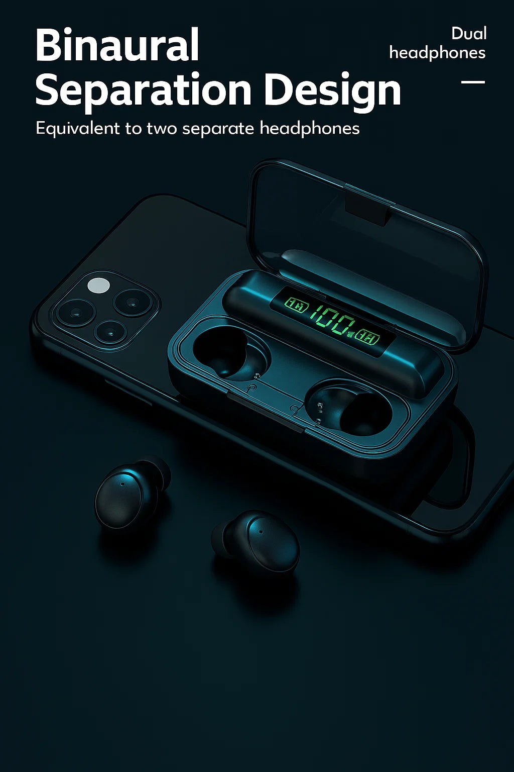 TWS F9-5 Earphone Bluetooth Earphones Wireless Headphones Hifi Stereo Sports Earbuds Headset Hearing Aids With Mic Handfree